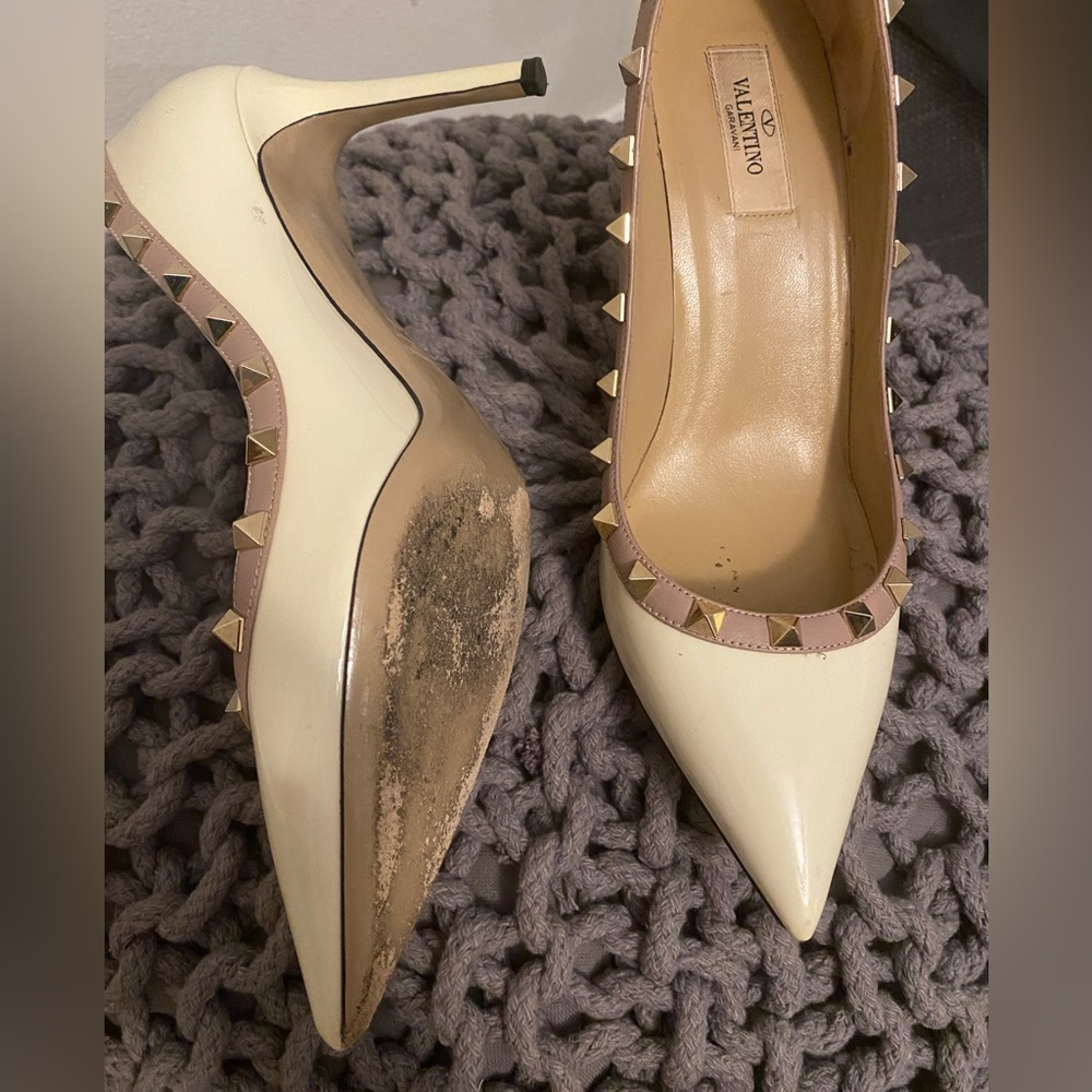 Valentino Studded heels cream size 40.5 - Picture 3 of 10